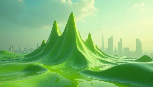 futuristic landscape,fractal environment,terraforming,photosynthetic,microalgae,shader,volumetric,green wallpaper,verdant,green bubbles,green,swampy landscape,verde,virtual landscape,patrol,procedural,emerald sea,cleanup,green landscape,eutrophication,Photography,General,Realistic