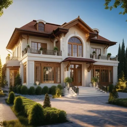 beautiful home,3d rendering,large home,villa,luxury home,country estate,exterior decoration,two story house,home landscape,holiday villa,modern house,luxury property,family home,houses clipart,render,wooden house,private house,country house,mansion,build by mirza golam pir,Photography,General,Realistic