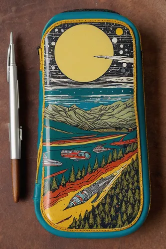 pencil case,vintage notebook,pencil cases,rock painting,gps case,suitcase in field,glasses case,writing pad,kraft notebook with elastic band,writing instrument accessory,woodblock printing,tea tin,boat landscape,woodblock prints,lunchbox,pen box,woodcut,butter dish,hand-painted,cool woodblock images,Art,Artistic Painting,Artistic Painting 07