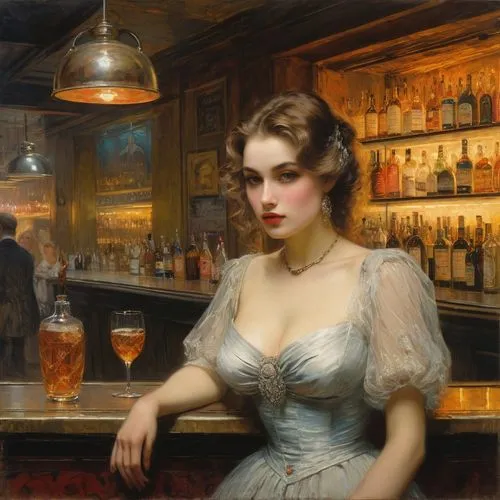 barmaid,bartender,barmaids,barkeeper,barkeep,woman at cafe,barman,bartending,whitmore,speakeasy,mcnaughton,barmen,bartenders,emile vernon,liquor bar,cigarette girl,taverns,rathmann,speakeasies,libation,Art,Classical Oil Painting,Classical Oil Painting 13