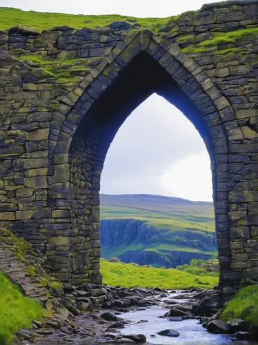 ribblehead viaduct,stone arch,devil's bridge,bridge arch,archway,pointed arch,round arch,arches,stone bridge,arch bridge,natural arch,half arch,orkney island,tied-arch bridge,three centered arch,arched,arches raven,yorkshire dales,rock arch,whernside,Illustration,Realistic Fantasy,Realistic Fantasy 33