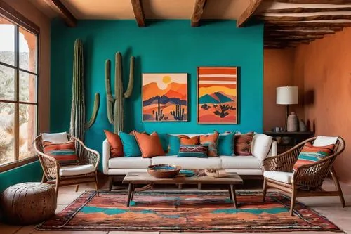 teal and orange,palmilla,moroccan pattern,turquoise leather,boho art style,mid century modern,bohemian art,boho art,color turquoise,amanresorts,contemporary decor,turquoise wool,southwestern,cabana,interior decor,vibrant color,scottsdale,spanish tile,sitting room,turquoise,Art,Artistic Painting,Artistic Painting 42