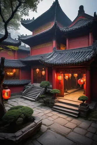 dojo,wudang,buddhist temple,teahouses,hall of supreme harmony,asian architecture,sanshui,chuseok,qingcheng,hengdian,lanterns,teahouse,yangquan,tianxia,japanese shrine,hanhwa,shuozhou,qibao,fengshui,wuyuan,Illustration,Realistic Fantasy,Realistic Fantasy 17