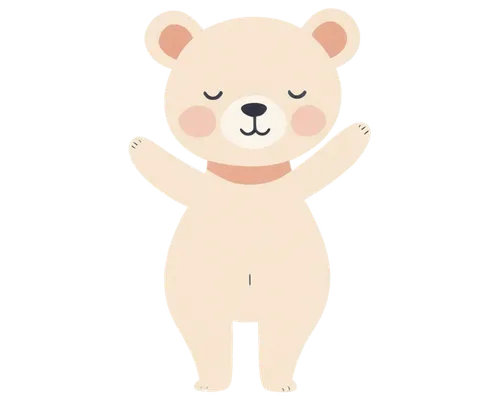 Teddy bear, line art style, cute face, endearing eyes, soft fur texture, pink nose, white belly, rounded ears, arms open wide, standing pose, minimalist background, high contrast, bold lines, digital 