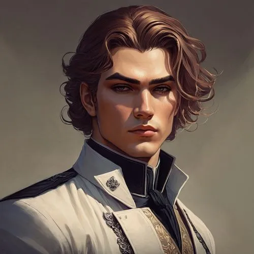 robert harbeck,alexander,fantasy portrait,valentin,konstantin bow,romantic portrait,melchior,cullen skink,male character,male elf,newt,digital painting,musketeer,napoleon bonaparte,aristocrat,cg artwork,htt pléthore,young man,gabriel,custom portrait,Conceptual Art,Fantasy,Fantasy 17