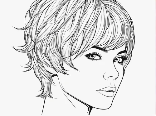 eyes line art,pixie cut,asymmetric cut,line-art,valentine line art,lindsey stirling,line art,fashion vector,mono line art,angel line art,office line art,mono-line line art,lineart,bangs,line drawing,drawing mannequin,coloring page,woman portrait,pixie-bob,illustrator,Illustration,Black and White,Black and White 04