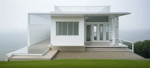 lifeguard tower,beach house,beachhouse,esalen,window with sea view,balustrades,Photography,General,Realistic