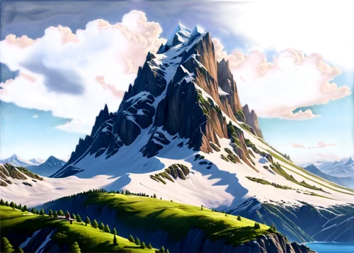 mountains,mountain scene,mountain landscape,mountainous landscape,mountain,mountain slope,mountain range,landscape background,giant mountains,high mountains,mountainous landforms,high alps,mountain world,mountainside,mountain tundra,alpine crossing,moraine,mountain mountains,alpine region,mountain plateau,Illustration,Realistic Fantasy,Realistic Fantasy 43