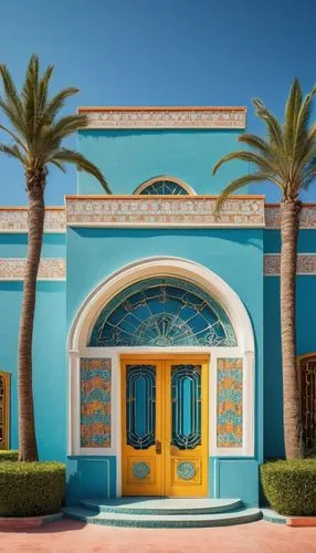 djerba,jerba,blue doors,oranjestad,colorful facade,gouna,cabanas,art deco,cabana,bahamonde,exterior decoration,agrabah,mihrab,casa,puertas,front door,majorelle,morroco,palmilla,portal,Illustration,Paper based,Paper Based 29