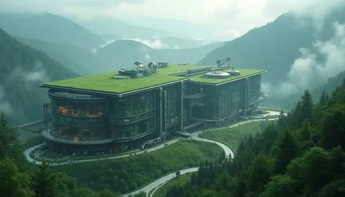 house in the mountains,house in mountains,house in the forest,forest house,sky apartment,futuristic landscape,building valley,tree house hotel,shambhala,apartment building,green valley,ecotopia,ski resort,sanatoriums,sanatorium,alpine village,apartment complex,luxury hotel,mountain settlement,cubic house,Photography,General,Realistic