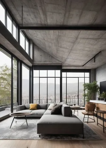 loft,minotti,concrete ceiling,modern living room,interior modern design,modern room,modern decor,living room,contemporary decor,associati,modern minimalist lounge,penthouses,livingroom,sky apartment,exposed concrete,modern style,home interior,interior design,lofts,roof landscape,Illustration,Retro,Retro 25