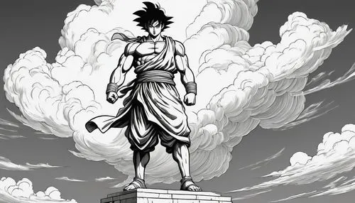 figure of justice,liberty statue,justitia,son goku,goku,the statue,goddess of justice,statue of freedom,the statue of liberty,takikomi gohan,katakuri,statue,sun god,asclepius,justice,nine-tailed,big hero,liberty,stand,scales of justice,Illustration,Black and White,Black and White 26