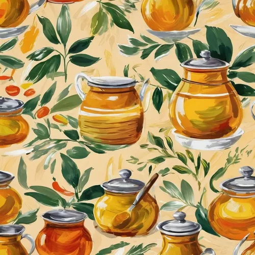 honey jars,honey jar,oils,honey products,background pattern,painting pattern,olive oil,seamless pattern,fruit pattern,jars,preserves,lemon pattern,lemon wallpaper,jojoba oil,kumquats,yellow wallpaper,khokhloma painting,colored pencil background,vegetable oil,lemon background,Conceptual Art,Oil color,Oil Color 10