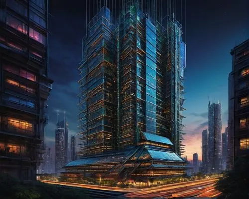 skyscraper,the skyscraper,futuristic architecture,guangzhou,cybercity,skylstad,electric tower,supertall,skycraper,skyscrapers,cyberport,futuristic landscape,skyscraper town,renaissance tower,escala,megacorporation,the energy tower,skyscraping,vdara,residential tower,Illustration,Realistic Fantasy,Realistic Fantasy 33