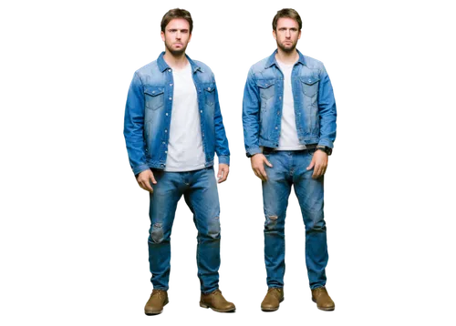 Handcuffed man, serious facial expression, messy brown hair, worn-out denim jacket, white T-shirt, ripped blue jeans, scuffed boots, standing with legs apart, city police station background, low-angle