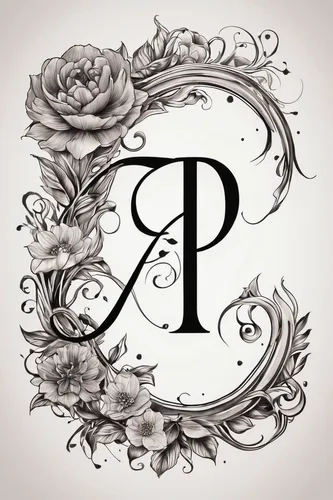 Design a tattoo letter font that exudes elegance and sophistication, perfect for a formal event.,purity symbol,monogram,the zodiac sign pisces,decorative letters,apple monogram,paisley digital backgro