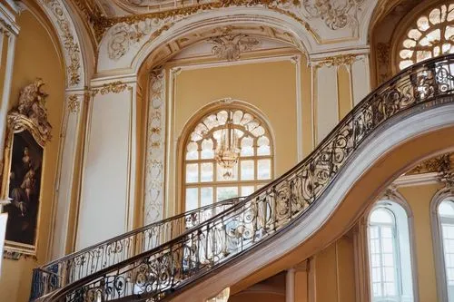 staircase,foyer,outside staircase,entrance hall,ritzau,staircases,mikhailovsky,circular staircase,mirogoj,villa cortine palace,royal interior,stairway,rudolfinum,escalera,escaleras,winding staircase,rococo,ornate,enfilade,balustrade,Illustration,Abstract Fantasy,Abstract Fantasy 11