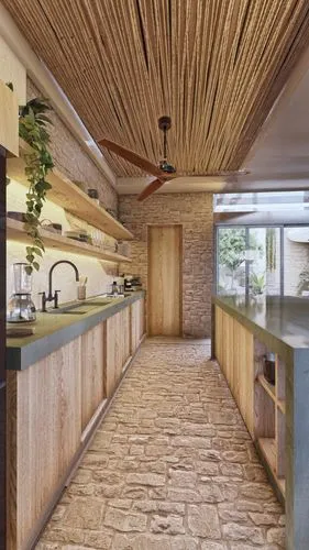 kitchen design,tile kitchen,kitchen interior,modern kitchen interior,modern kitchen,laminated wood,concrete ceiling,kitchen,patterned wood decoration,wooden beams,timber house,chefs kitchen,wooden planks,kitchen block,big kitchen,wooden floor,dunes house,wood floor,plywood,wooden roof