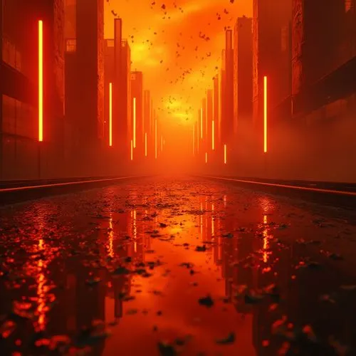 corridors,passage,alleyway,alley,bladerunner,corridor,deluge,underpass,hall of the fallen,descent,nether,beneath,illumination,hallway,metropolis,tunnel,inferno,paths,threshold,3d render,Photography,General,Realistic