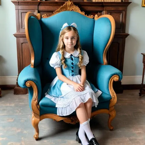 kotova,princess sofia,young girl,doll dress,girl sitting,sitting on a chair,Conceptual Art,Daily,Daily 35