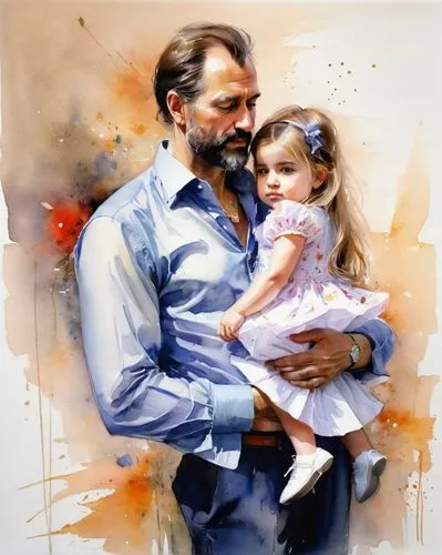 zizek,father and daughter,oil painting on canvas,oil painting,patekar,mulcair,Illustration,Paper based,Paper Based 11