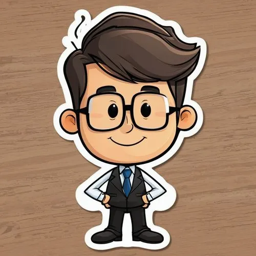 iwata,hirotaka,kawata,cartoon doctor,salaryman,cute cartoon character,Unique,Design,Sticker