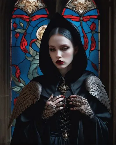 gothic portrait,gothic woman,tarja,volturi,dark angel,magdalene,vicar,black angel,mediatrix,dolorosa,baroque angel,vampire woman,hela,ecclesiastic,archangel,canoness,gothic,dark gothic mood,gothic style,ravenstahl,Photography,Documentary Photography,Documentary Photography 20