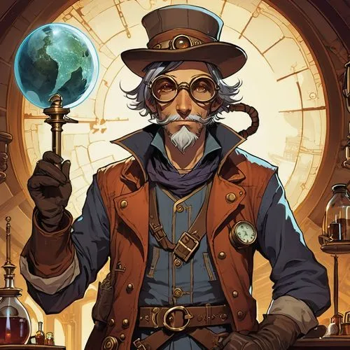 rincewind,barranger,mordenkainen,steampunk,clockmaker,jarlaxle,Illustration,Children,Children 04