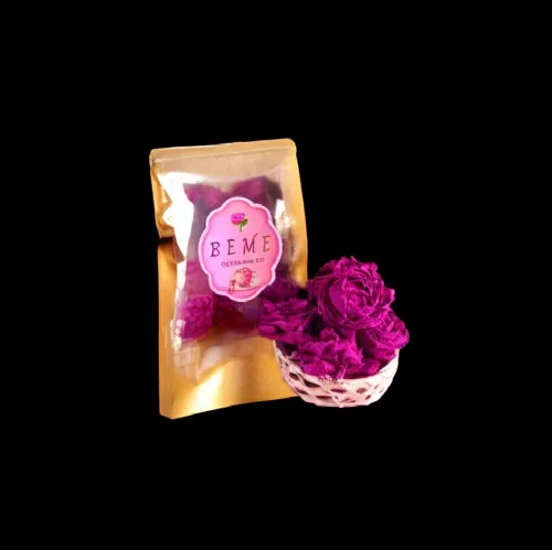 there is a small box with a tissue flower and a pouch,rose png,flowers png,frame rose,purple rose,dried rose,potato rose