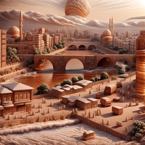 ancient city,arabic background,futuristic landscape,world digital painting,fantasy landscape,desert landscape,genesis land in jerusalem,orientalism,ramadan background,mosques,fantasy city,desert desert landscape,islamic architectural,fantasy picture,persian architecture,desert background,the ancient world,3d fantasy,fantasy art,ancient civilization