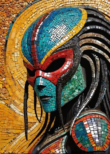 african art,indigenous painting,scarab,mosaics,african masks,mosaic,tribal masks,tribal chief,shamanic,glass painting,horus,pachamama,anasazi,mosaic glass,graffiti art,kokopelli,masquerade,tutankhamun,ankh,voodoo woman,Art,Artistic Painting,Artistic Painting 49