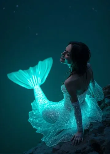 bioluminescent,bioluminescence,sirene,mermaid silhouette,water nymph,sirena