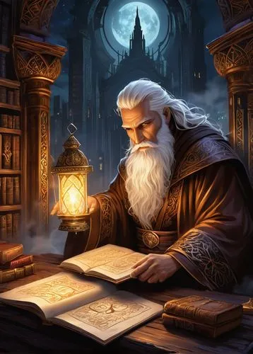 scholar,magus,apothecary,magic grimoire,librarian,candlemaker,magic book,wizard,the wizard,clockmaker,the abbot of olib,fantasy picture,persian poet,heroic fantasy,fantasy art,fantasy portrait,divination,magistrate,watchmaker,jrr tolkien,Illustration,American Style,American Style 13