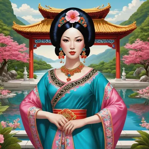 oriental princess,diaochan,geisha,geisha girl,oriental girl,kuangyin