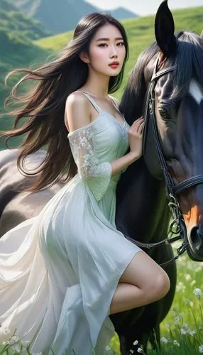 black horse,frison,fantasy picture,friesian,epona,horsewoman,galloped,centaurs,horseback,caballo,cheval,horse herder,equus,equine,fantasy art,centaur,equidae,equestrian,dessallien,equines,Conceptual Art,Fantasy,Fantasy 03