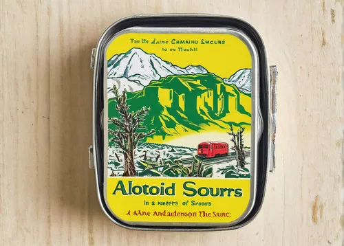 In a dystopian future, Altoid Sours are the last remaining taste of sweetness in a world ravaged by war and destruction.,packaging and labeling,asafoetida,velouté sauce,art soap,vintage labels,souveni