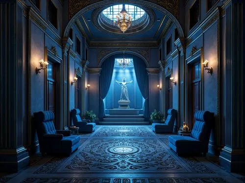 hallway,blue room,ornate room,hallway space,corridors,hall of the fallen,victorian room,entrance hall,corridor,the threshold of the house,interiors,cochere,lobby,staircase,foyer,staircases,stairway,empty interior,victorian,ballroom