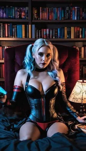 latex,headmistress,harley quinn,femme fatale,mistress,corset,sindel,harley,black cat,leatherette,corsets,librarian,corsetry,retro woman,vidya,rubber doll,scarlett,bluestocking,fantasy woman,zatara,Illustration,Realistic Fantasy,Realistic Fantasy 46