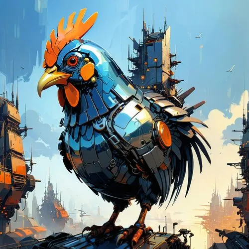 chakavian,junglefowl,chocobo,bantam,fowl,gamefowl,garrison,poussaint,landfowl,chicken bird,cockerel,wark,bird kingdom,phoenix rooster,clucked,bantams,squawk,rooster,cluck,bird bird kingdom,Conceptual Art,Sci-Fi,Sci-Fi 01