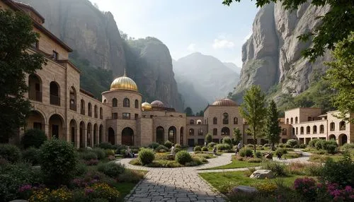 rivendell,monasteries,monastery,monastery garden,kotor,theed,decani,mountain settlement,cabrales,monastery israel,cloistered,prislop monastery,naqadeh,ostrog,mountain village,kandern,alpine village,dolac,monastic,monserrat