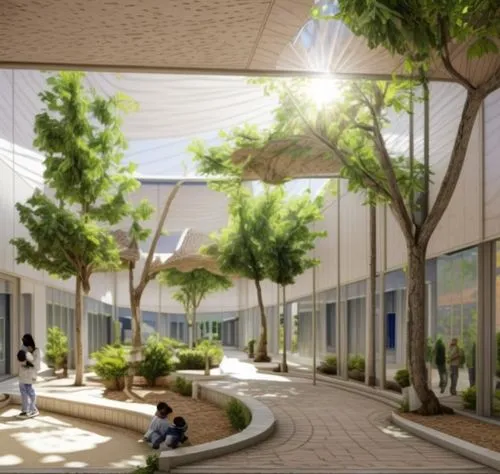 masdar,technion,school design,biotechnology research institute,atriums,technopark