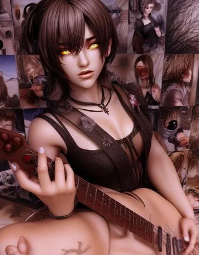 artist doll,guitar,playing the guitar,balalaika,concert guitar,painter doll,guitar player,luthier,guitar accessory,music fantasy,acoustic guitar,ukulele,string instrument,classical guitar,clay doll,gentiana,painted guitar,guitarist,stringed instrument,musician