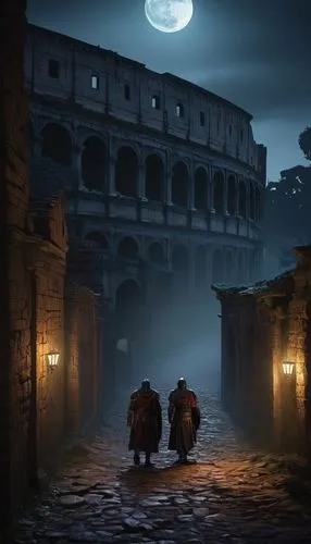 rome 2,rome night,colosseum at night,rome at night,italy colosseum,ancient rome,Conceptual Art,Fantasy,Fantasy 18