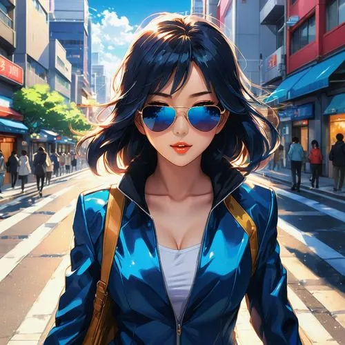 anime japanese clothing,anime 3d,tracer,honolulu,sunglasses,anime cartoon,anime girl,girl walking away,ray-ban,japanese woman,sun glasses,cg artwork,background images,sunglass,fuki,city ​​portrait,japanese background,fashionable girl,asia,hong,Illustration,Japanese style,Japanese Style 03