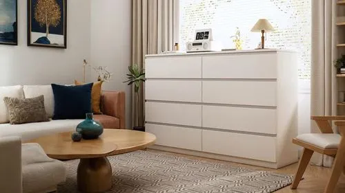 living room scene with couch, table and entertainment center,danish furniture,hemnes,credenza,danish room,sideboard,anastassiades