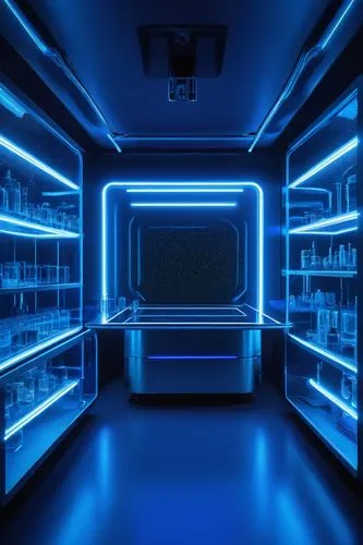 uv,ufo interior,pantry,cryobank,blue light,blue room,minibar,supercomputer,photoluminescence,computer room,the server room,spaceship interior,luminol,blu,laboratory,fridges,cyanamid,illumina,refrigerator,chemiluminescence,Art,Classical Oil Painting,Classical Oil Painting 42