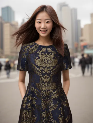 asian woman,asian semi-longhair,inner mongolian beauty,asian girl,a girl in a dress,floral dress,asian,asian vision,oriental girl,korean,plus-size model,chinese background,oriental princess,girl in a 