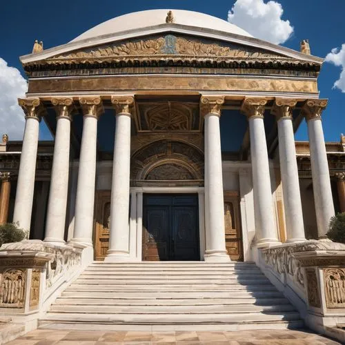 zappeion,greek temple,janiculum,temple of diana,marble palace,palladian,panathenaic,glyptothek,neoclassical,celsus library,doric columns,synaxarion,roman temple,pancuronium,athenaeum,palladio,bramante,tempio,yerlikaya,panagora,Illustration,American Style,American Style 14