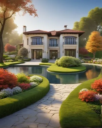 landscaped,home landscape,beautiful home,landscaping,roof landscape,japanese zen garden,zen garden,country estate,landscaper,house by the water,landscapers,japanese garden ornament,idyllic,villa,3d rendering,dreamhouse,house with lake,green lawn,landscape designers sydney,oasis,Illustration,Black and White,Black and White 06