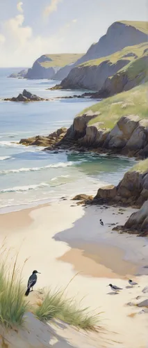 beach landscape,donegal,coastal bird,sooty tern,coastal landscape,beach scenery,oystercatcher,perranporth,seaside country,black beach,fairy tern,puffins,beachcombing,sea swallow,mountain beach,cornwall,sand coast,gower,rocky beach,columba,Art,Classical Oil Painting,Classical Oil Painting 12